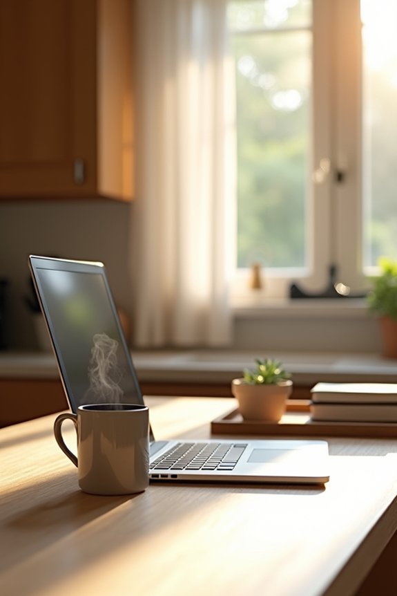 kitchen desks create focused zones