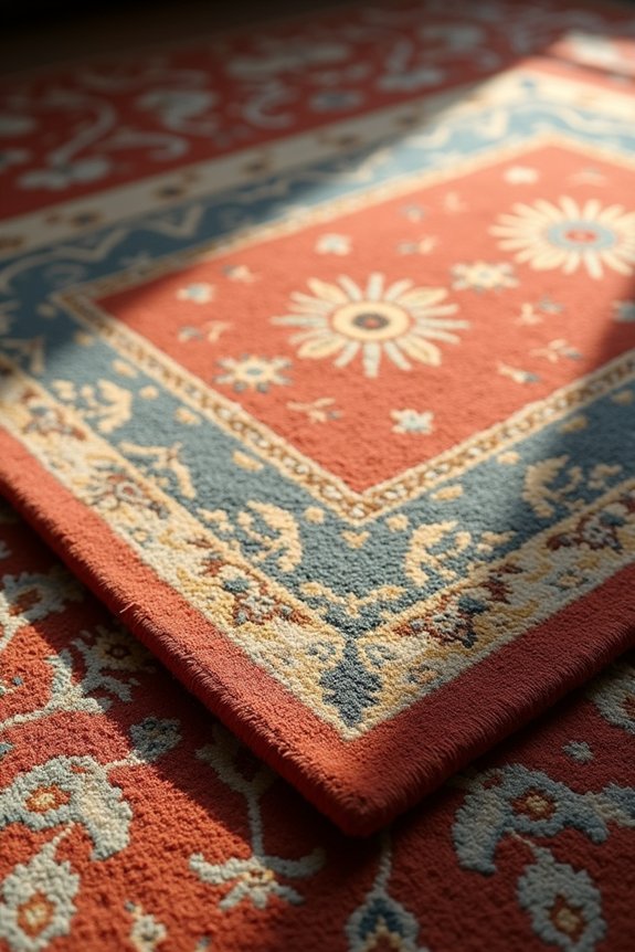 layered rugs complementary patterns balance