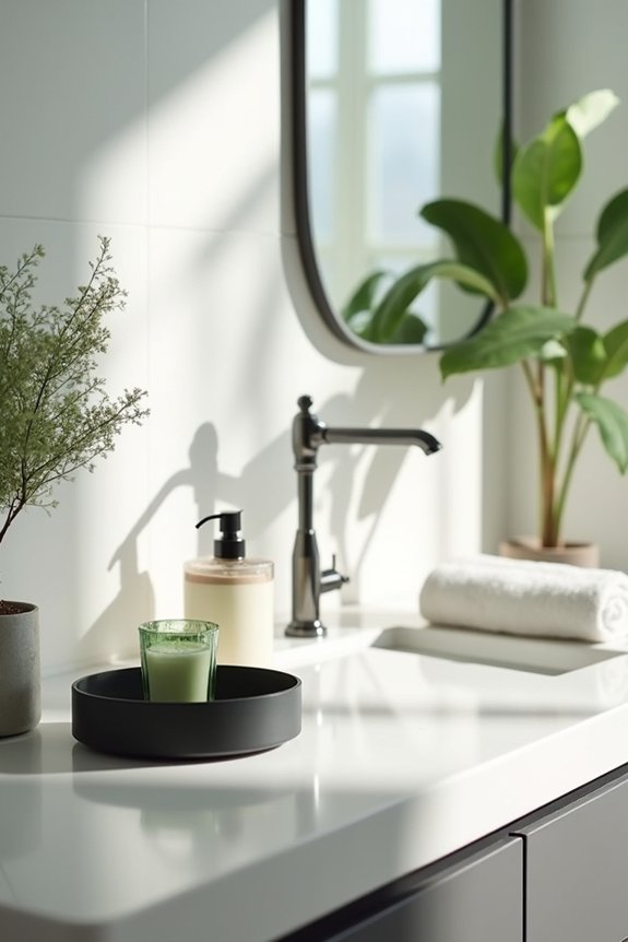 minimalist bathroom countertop declutter routine