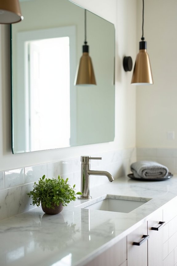 mirror faucet lighting