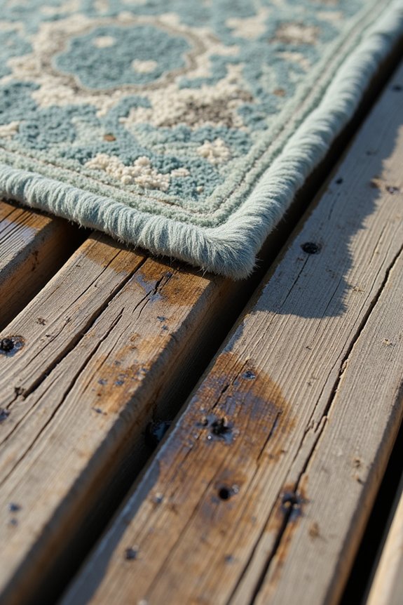 moisture under rug causes rot