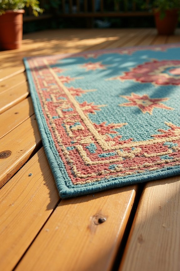 rotate outdoor rug regularly for longevity