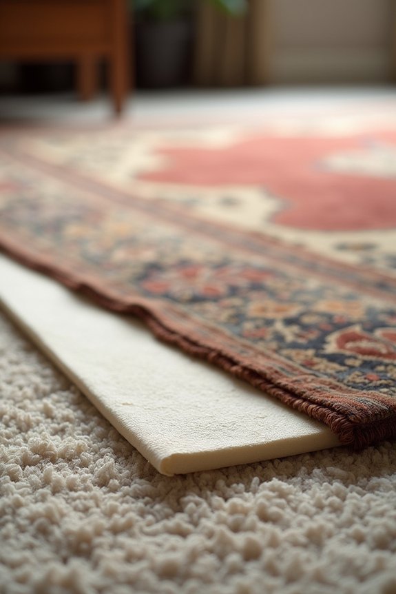 rug pad prevents bunching tripping impressions