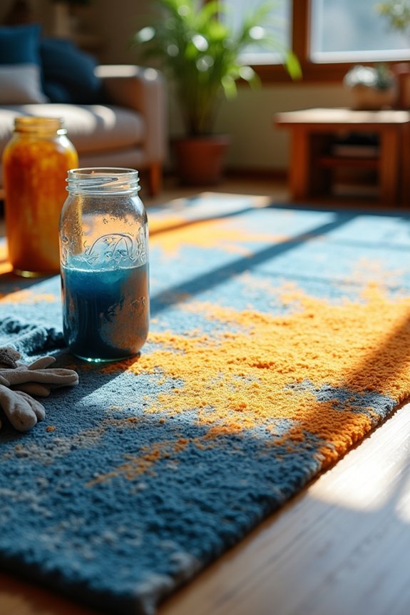 rug pad prevents dye transfer