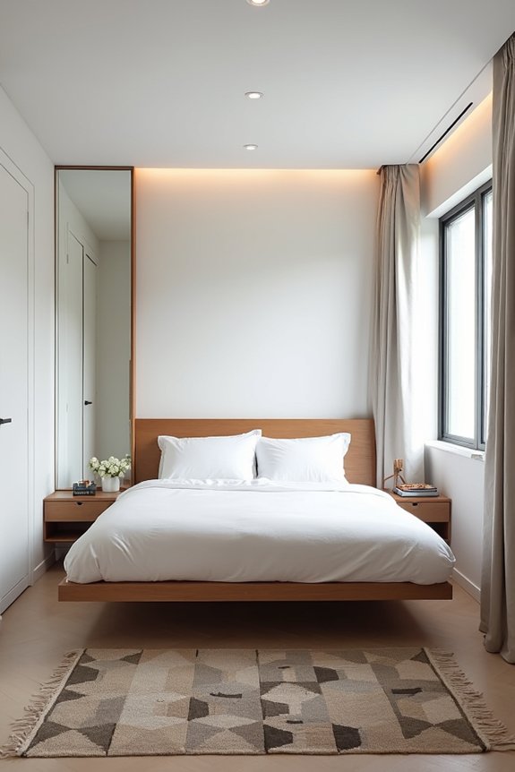 slim airy metal bed frame with storage