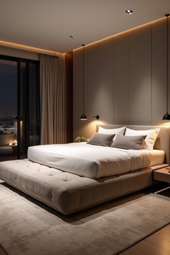 sofa bed screen layered lighting