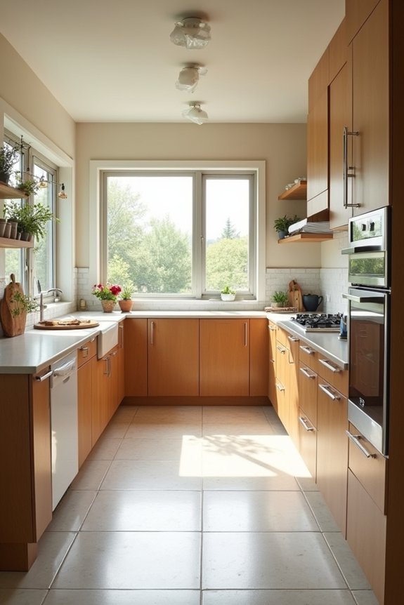 spacing friendly kitchen workflow and triangle