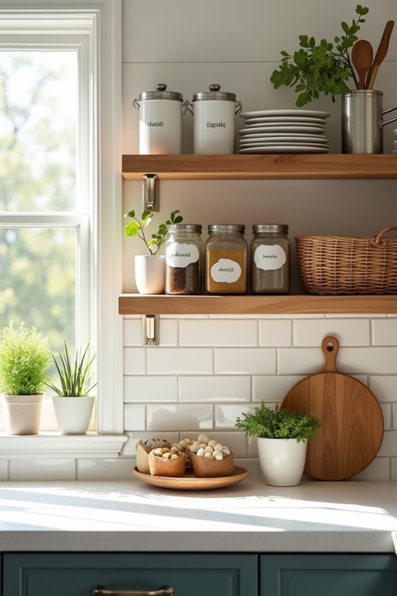 stylish functional open shelves