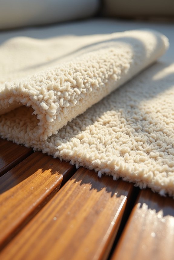 synthetic rugs protect decks from moisture damage