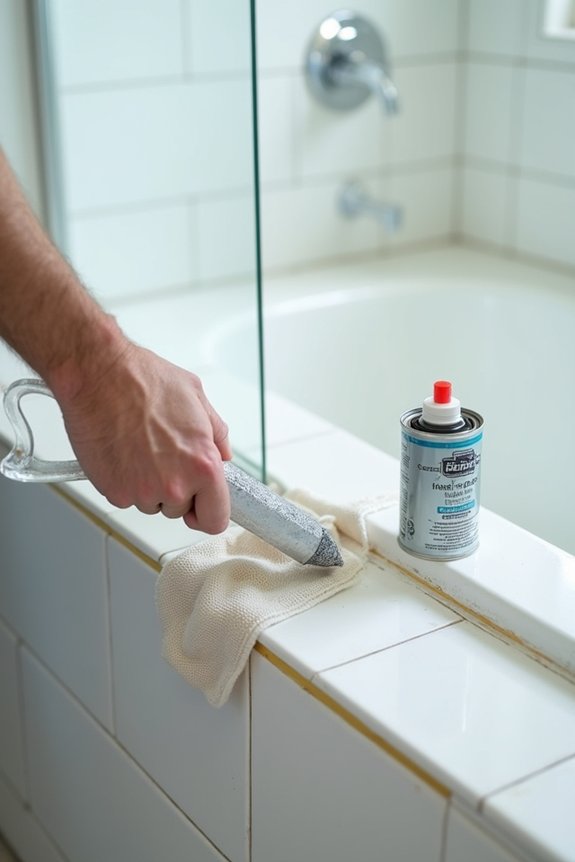 thorough bathroom caulk prep steps