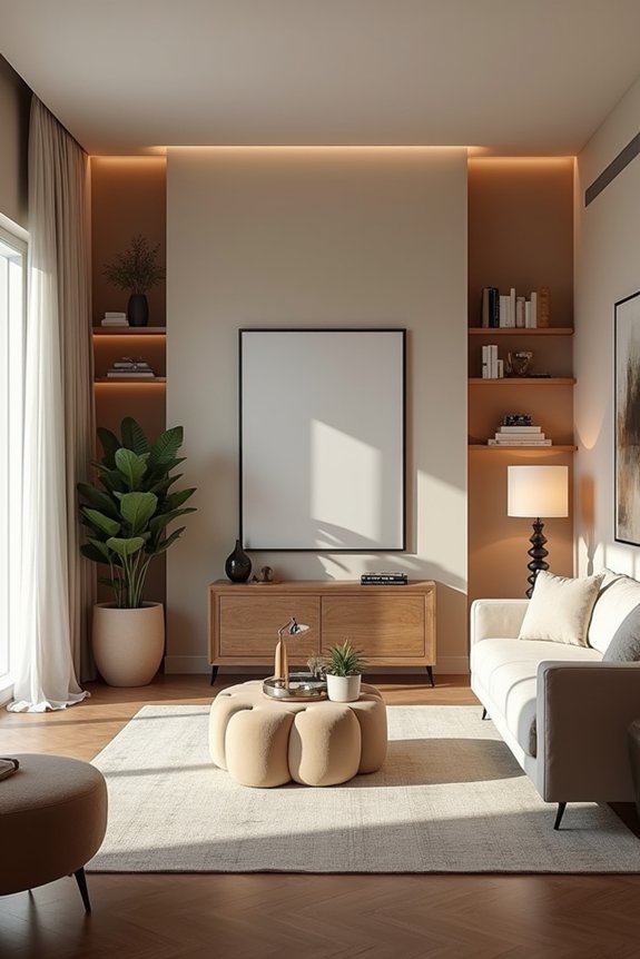 three zones cohesive living room