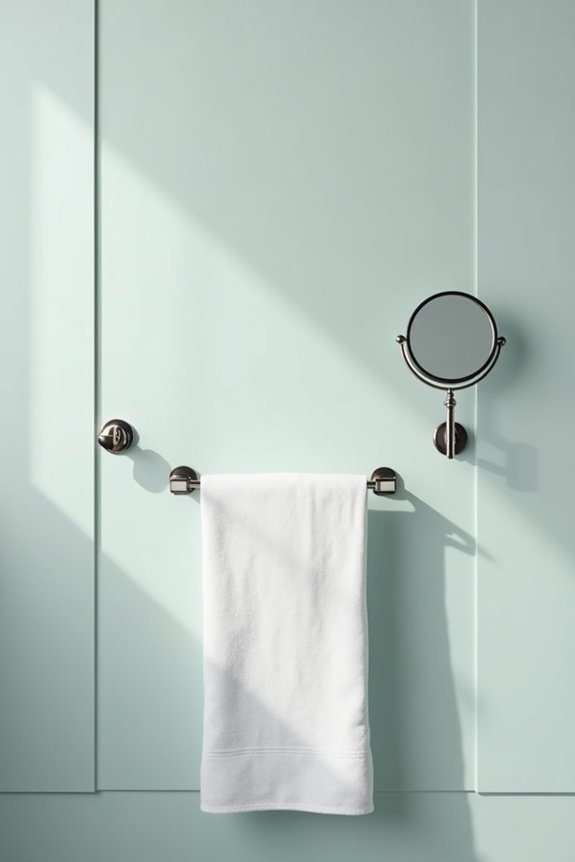 towel fixtures aligned measured heights