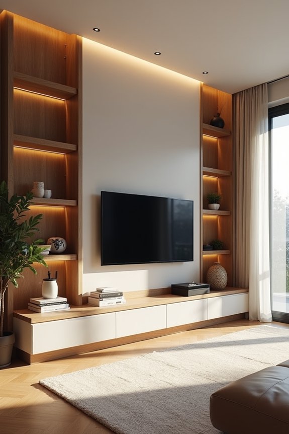 tvs mirrors shelves focal point