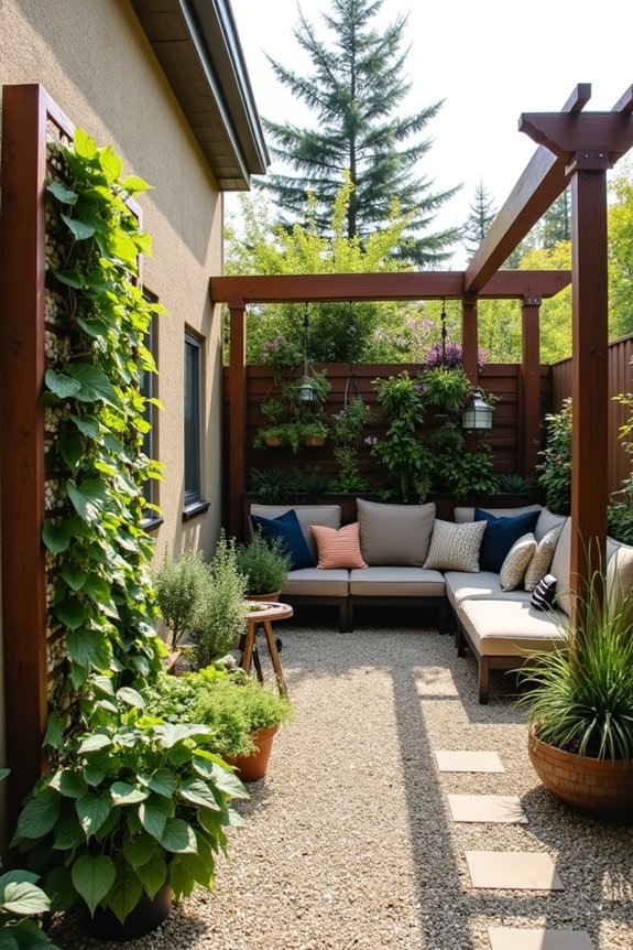 vertical garden hardscape to expand small backyard