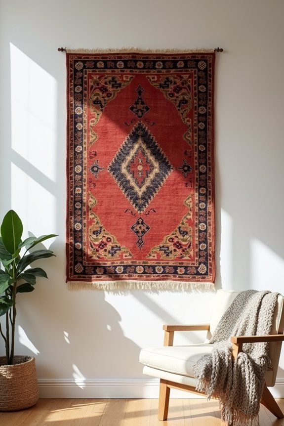 vintage rug wall art focal point