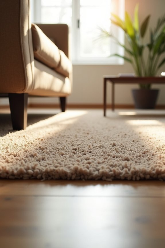 weekly under sofa cleaning preserves anchored rug freshness